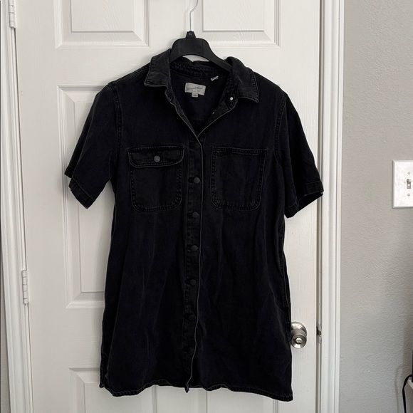 Universal Thread Charcoal Denim Shirt Dress - Picture 1 of 4